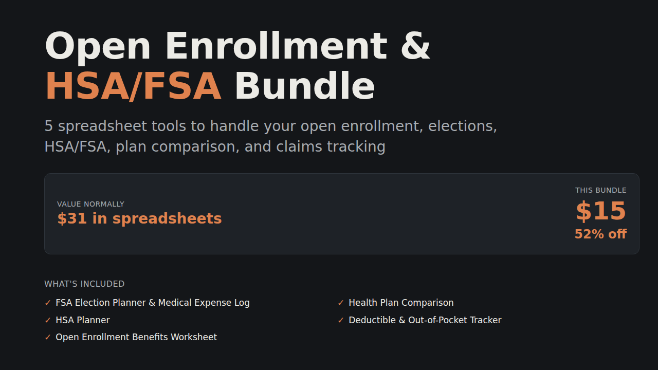 Open Enrollment & HSA/FSA Bundle preview with sample data